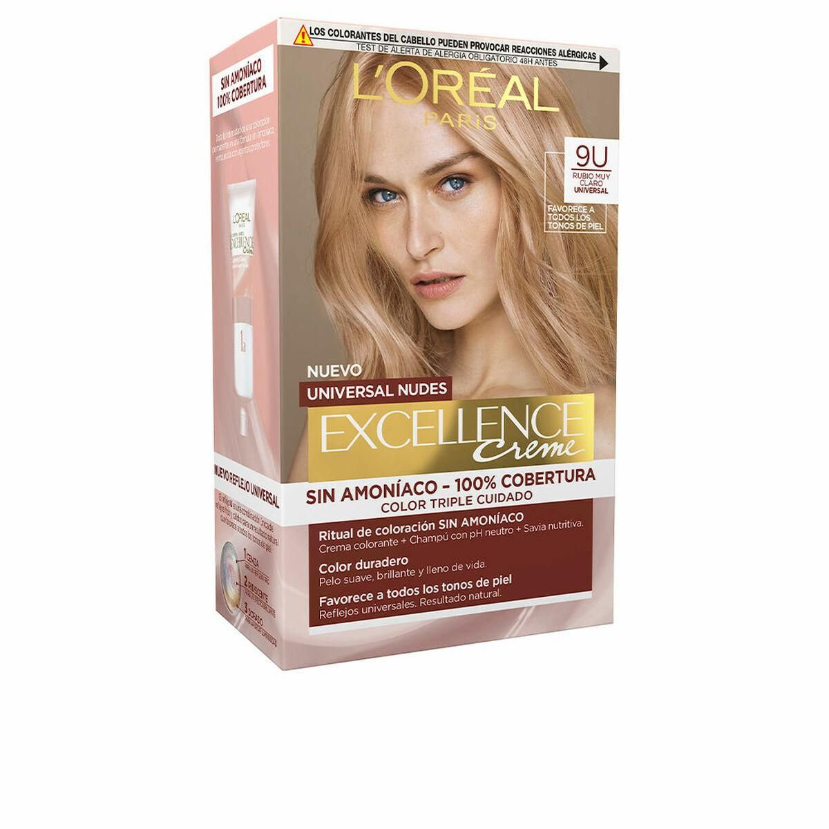 Permanent Farve L'Oreal Make Up Excellence Nº 9U Meget Lys Blond