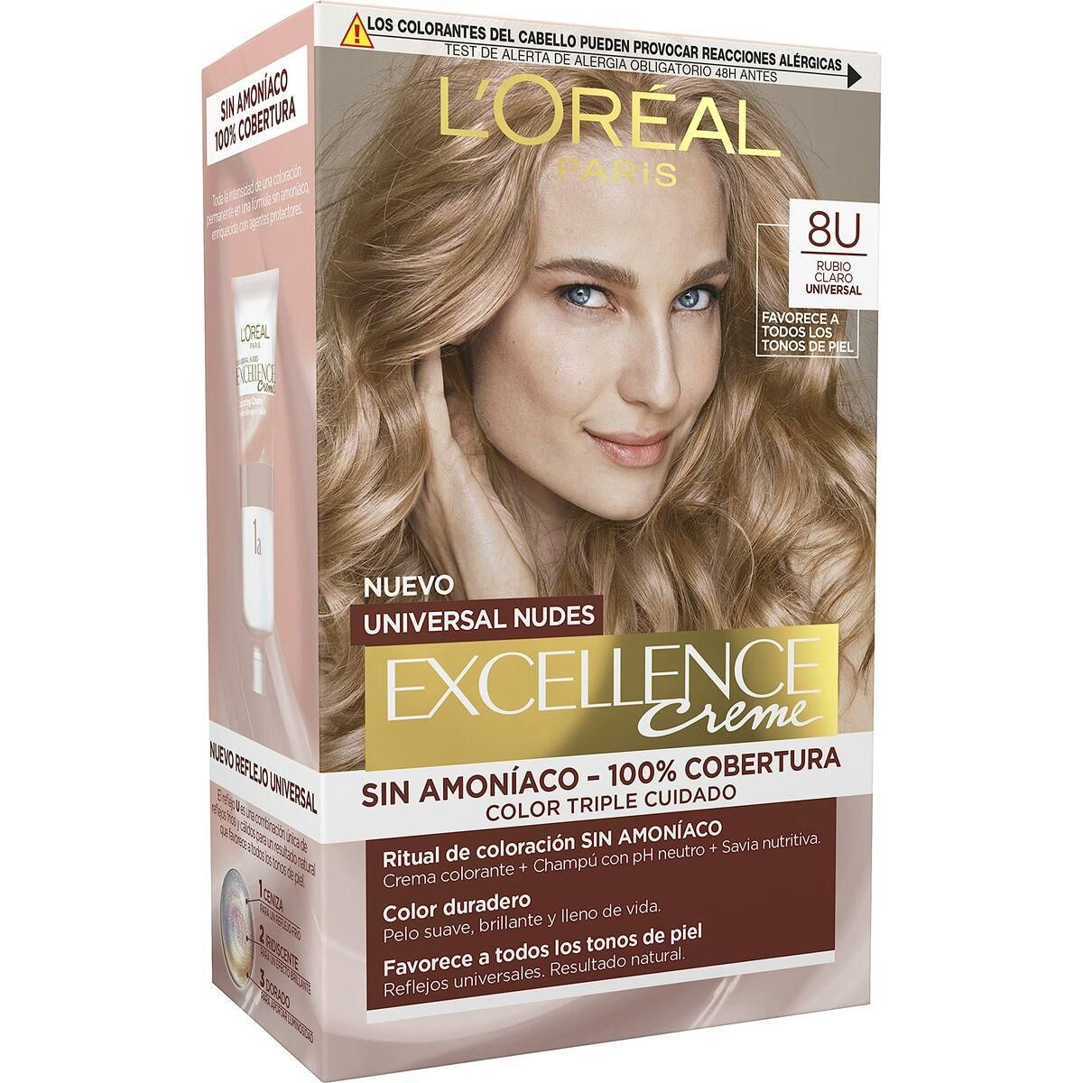 Permanent Farve L'Oréal Paris Excellence Nº 8.0-rubio claro