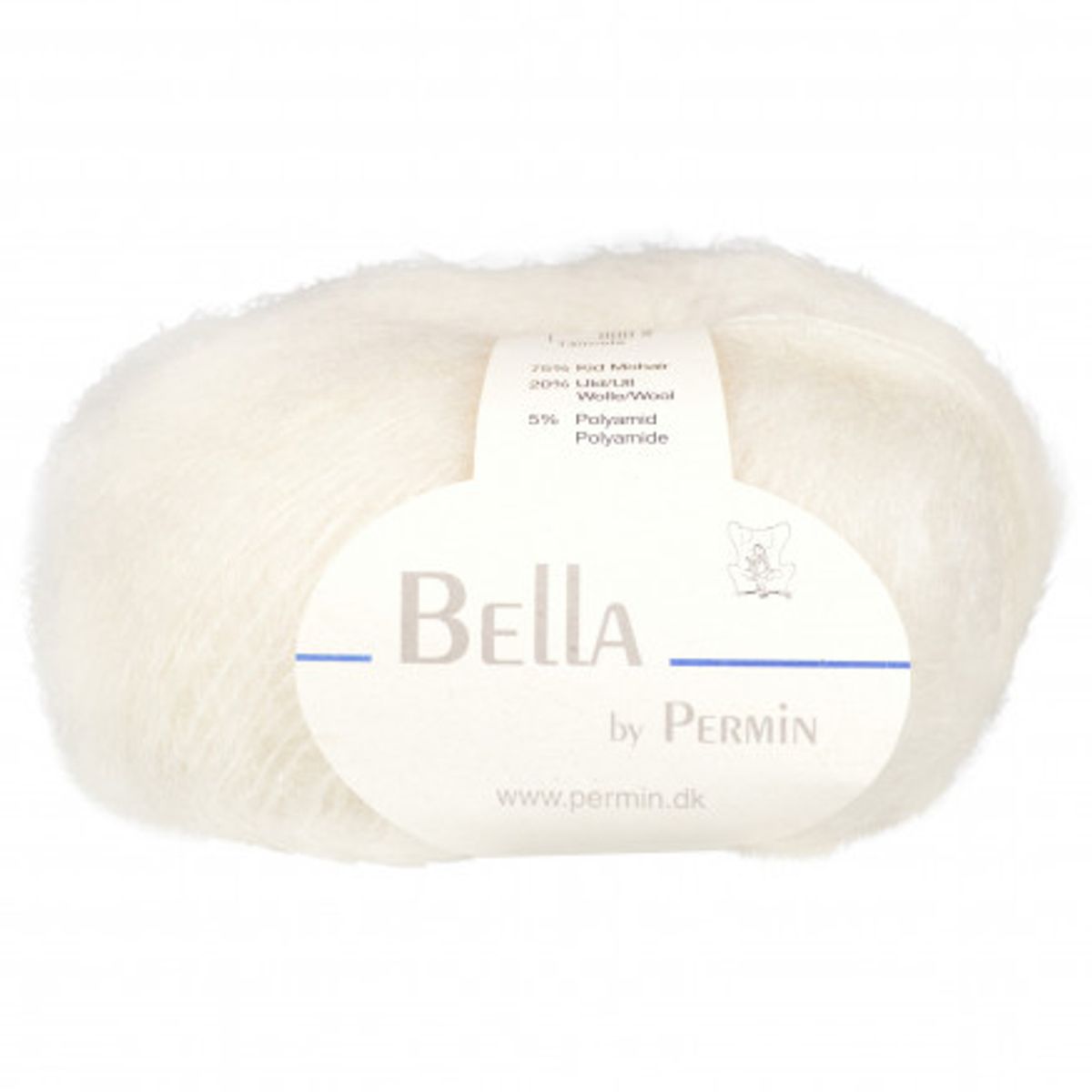 Permin Bella Mohair Garn 02 Ecru