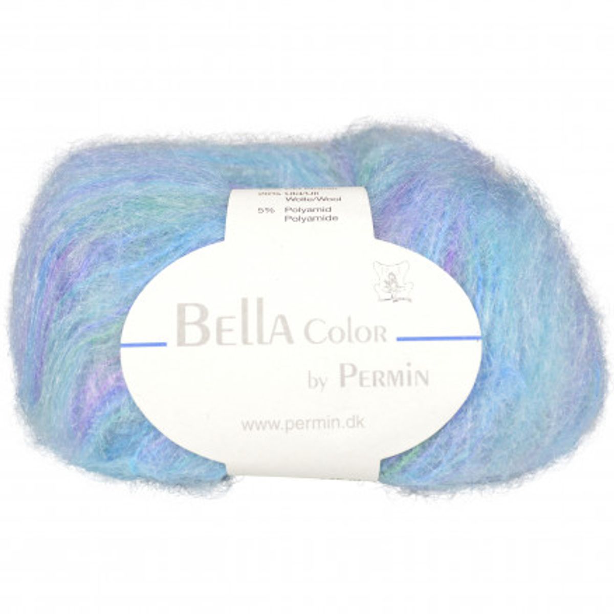 Permin Bella Mohair Garn 54 Lilla/Grøn/Blå