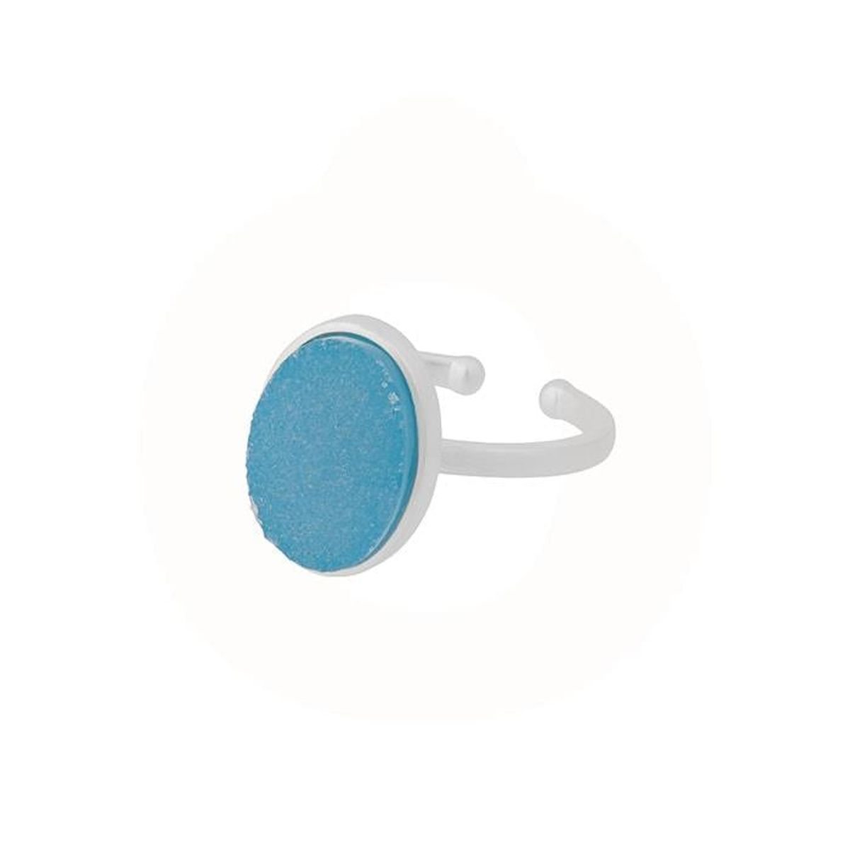 Pernille Corydon - Shallow Druzy Blue Ring R-083-S