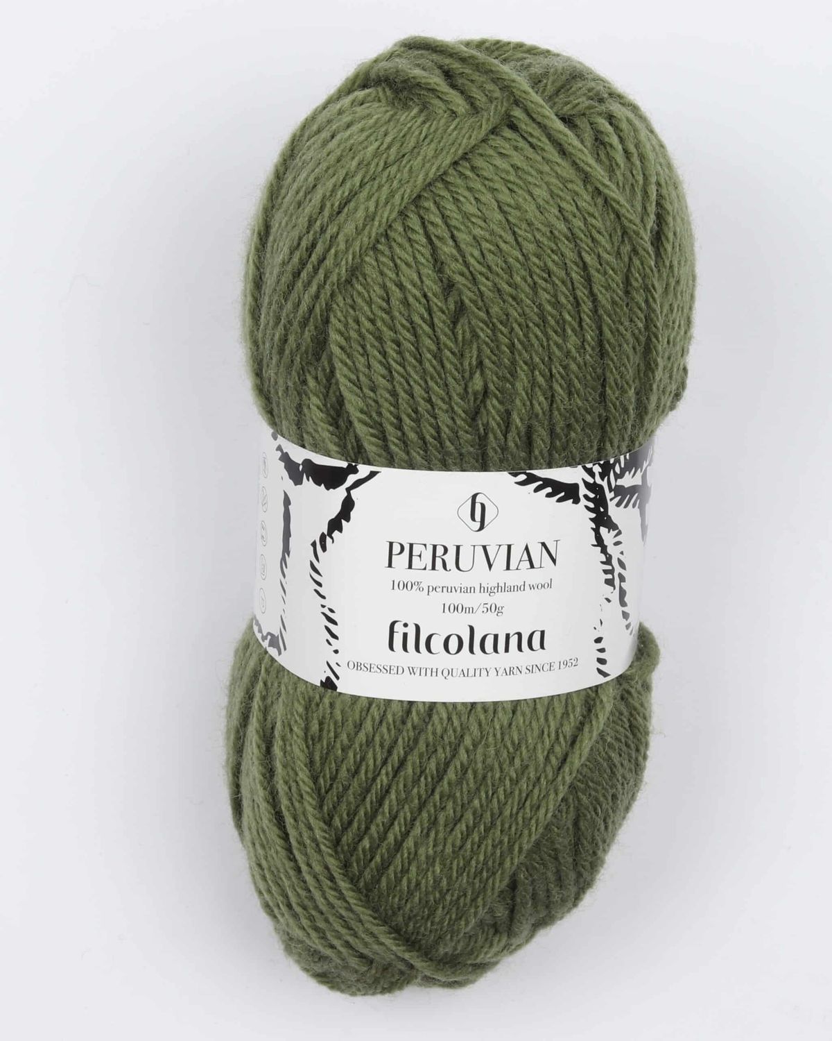 Peruvian Highland Wool fra Filcolana i mange farver - 221 olivengrøn - 100% Peruvian-highland-uld