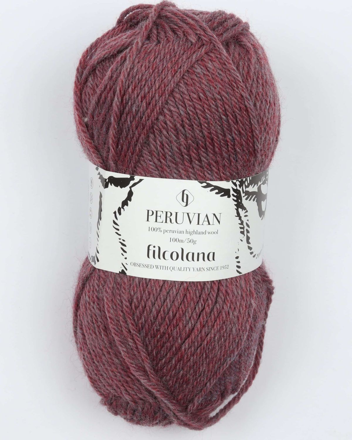 Peruvian Highland Wool fra Filcolana i mange farver - 805 meleret støvet rødlilla - 100% Peruvian-highland-uld