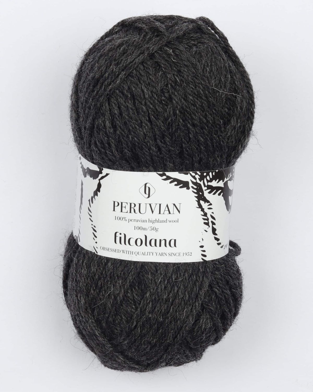 Peruvian Highland Wool fra Filcolana i mange farver - 956 koksgrå - 100% Peruvian-highland-uld