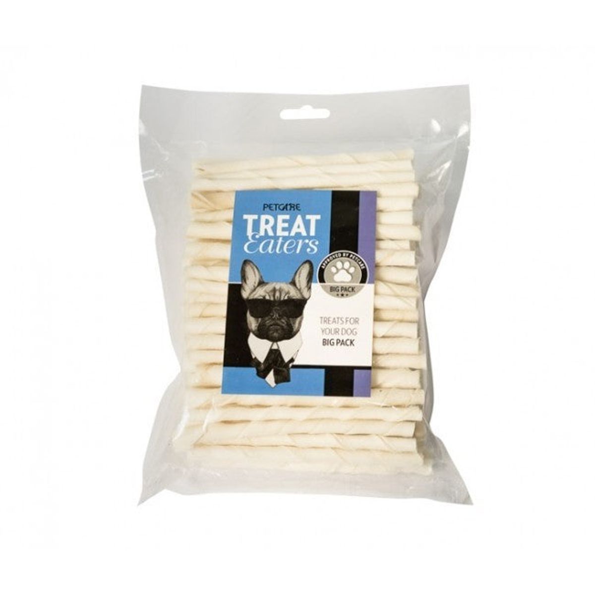 Petcare - Treateaters twisted sticks white 500g ca 100stk hundetyggepind - Hundegodbidder