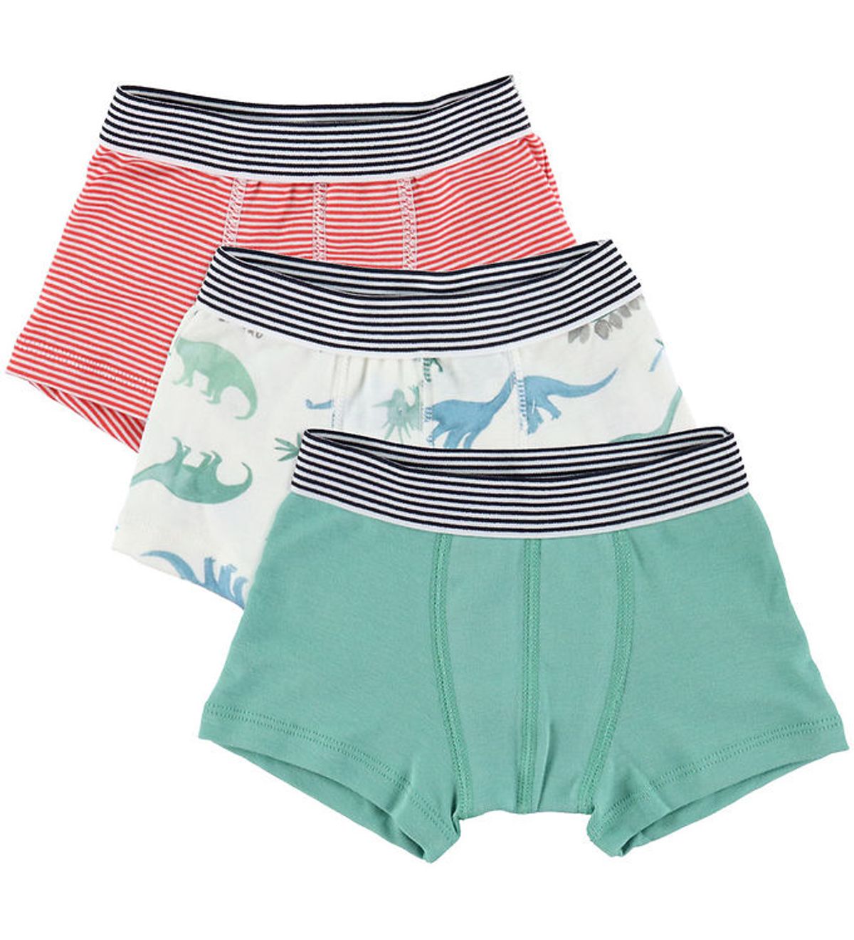 Petit Bateau Boxershorts - 3-pak - Grøn/Rød