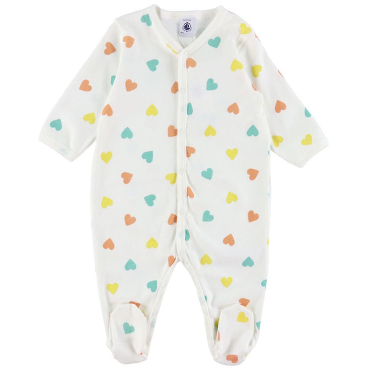 Petit Bateau Natdragt - Marshmallow m. Hjerter