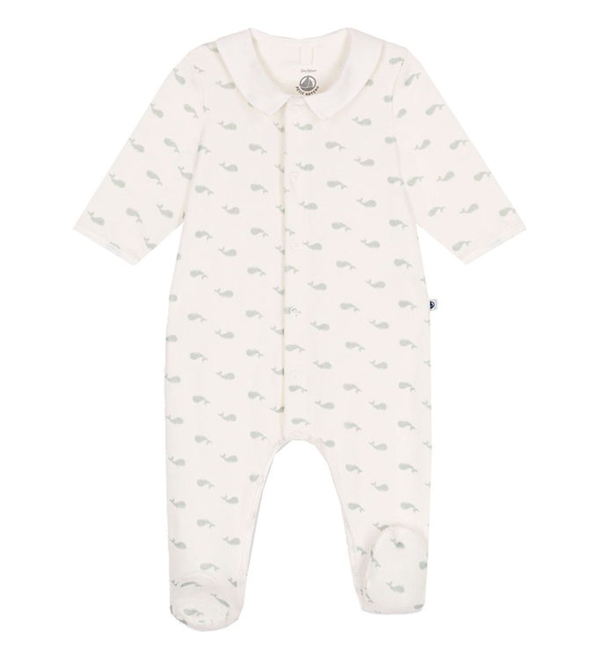 Petit Bateau Natdragt - Velour - Marshmallow/Herbier