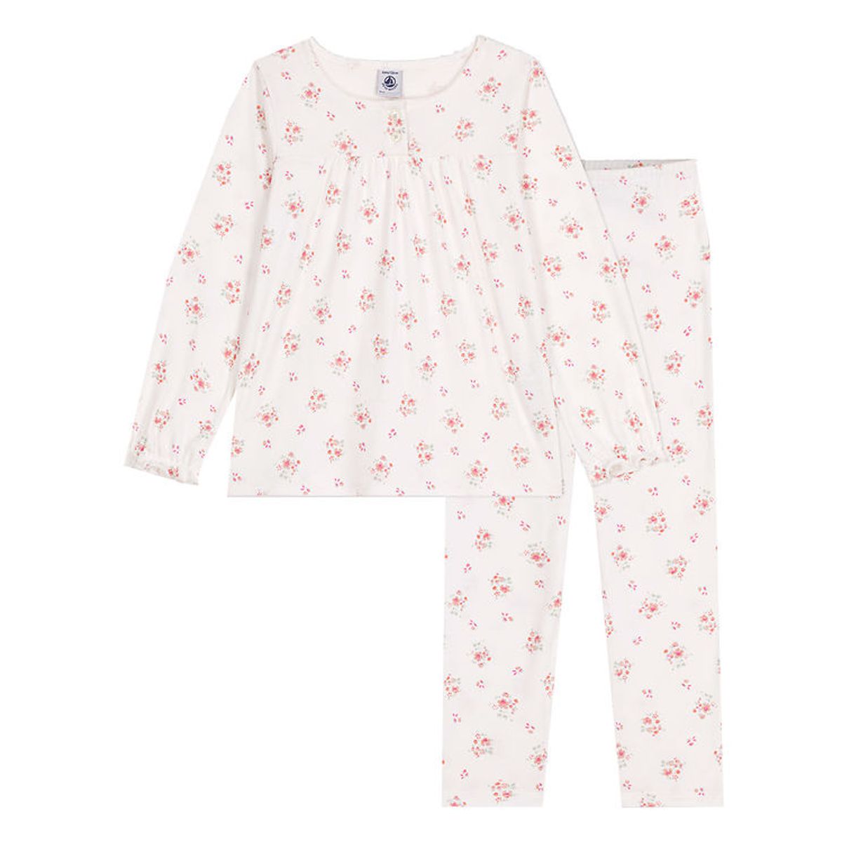 Petit Bateau Nattøj - 2 delt - Marshmallow/Multicolor