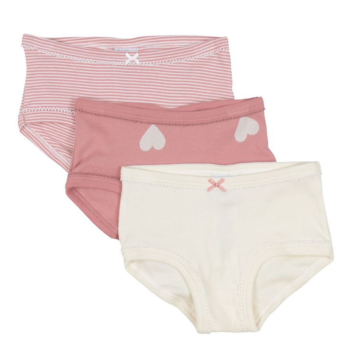 Petit Bateau Trusser - 3-pak - Rosa/Beige