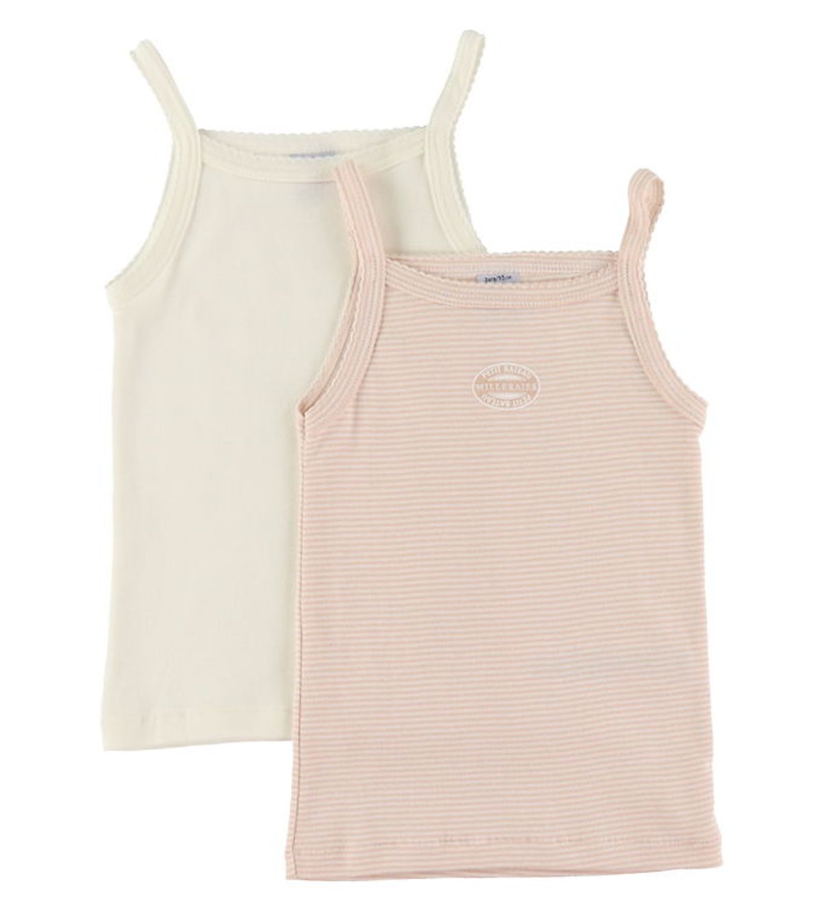 Petit Bateau Undertrøje - 2-pak - Hvid/Rosa