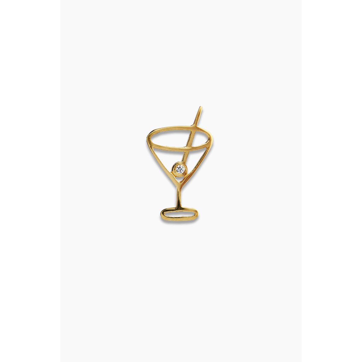 Petit Cocktail Pendant - Gold whit stone - Stine A - Guld One Size