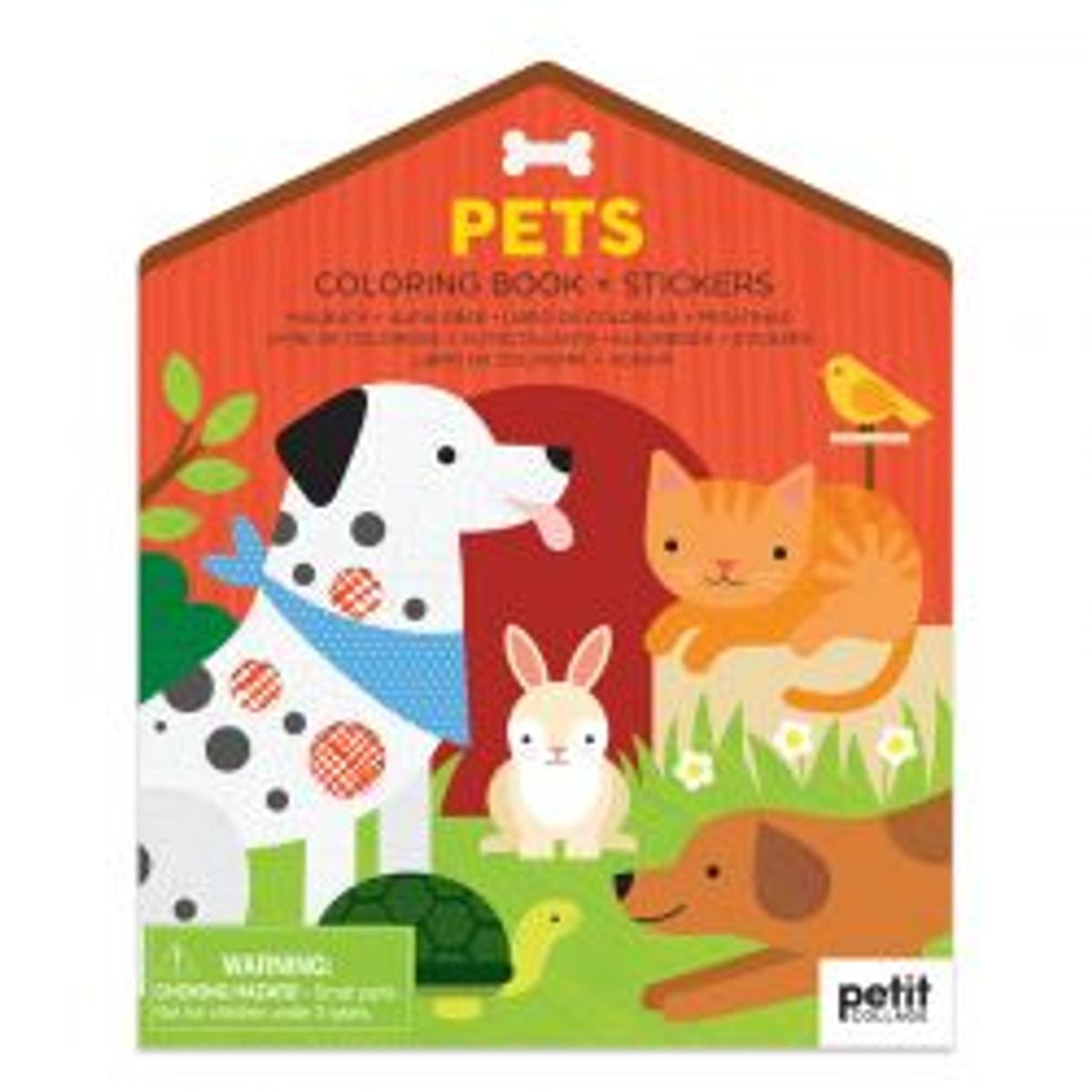 Petit Collage Drawing Book With Stickers Pets - Legetøj