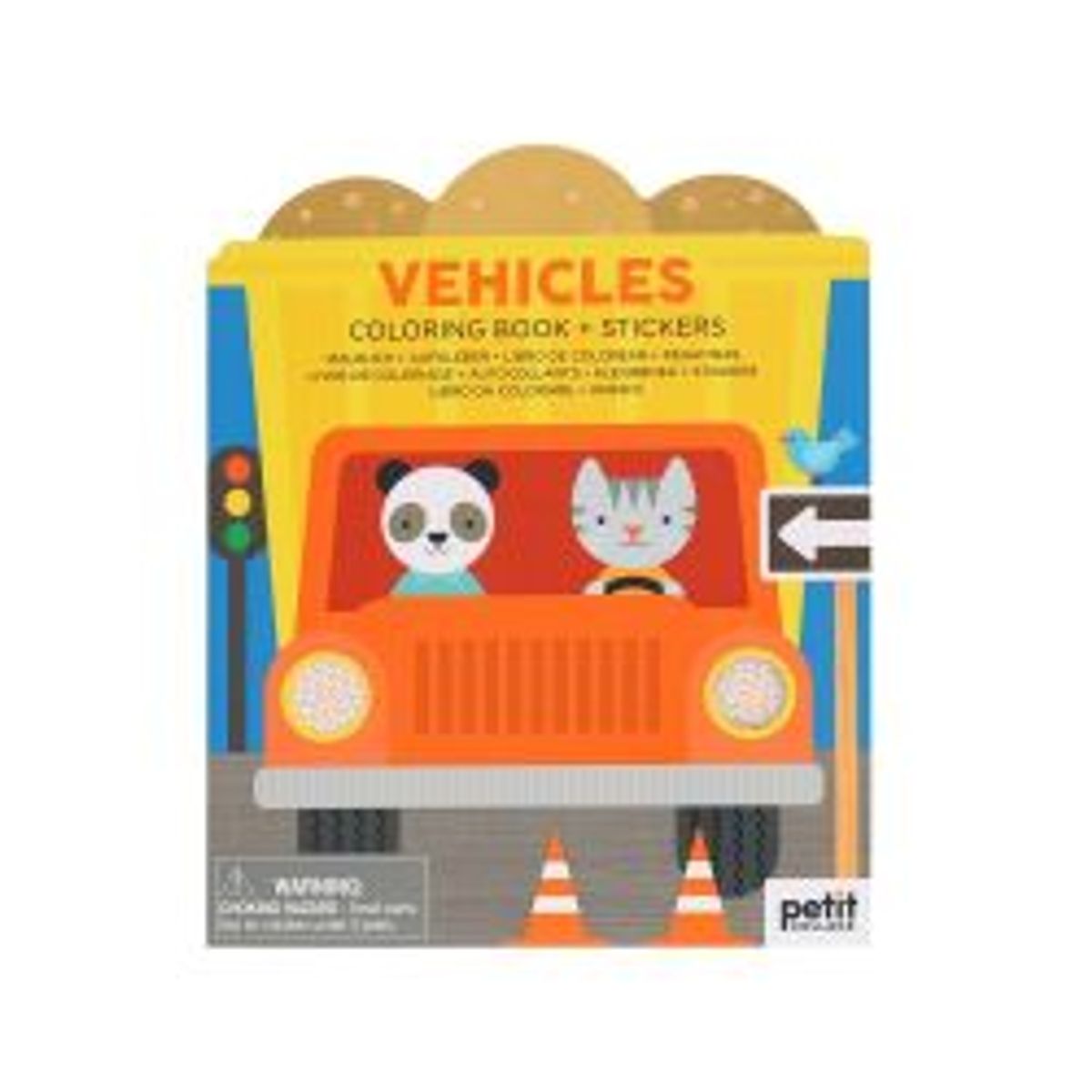 Petit Collage Drawing Book With Stickers Vehicles - Legetøj