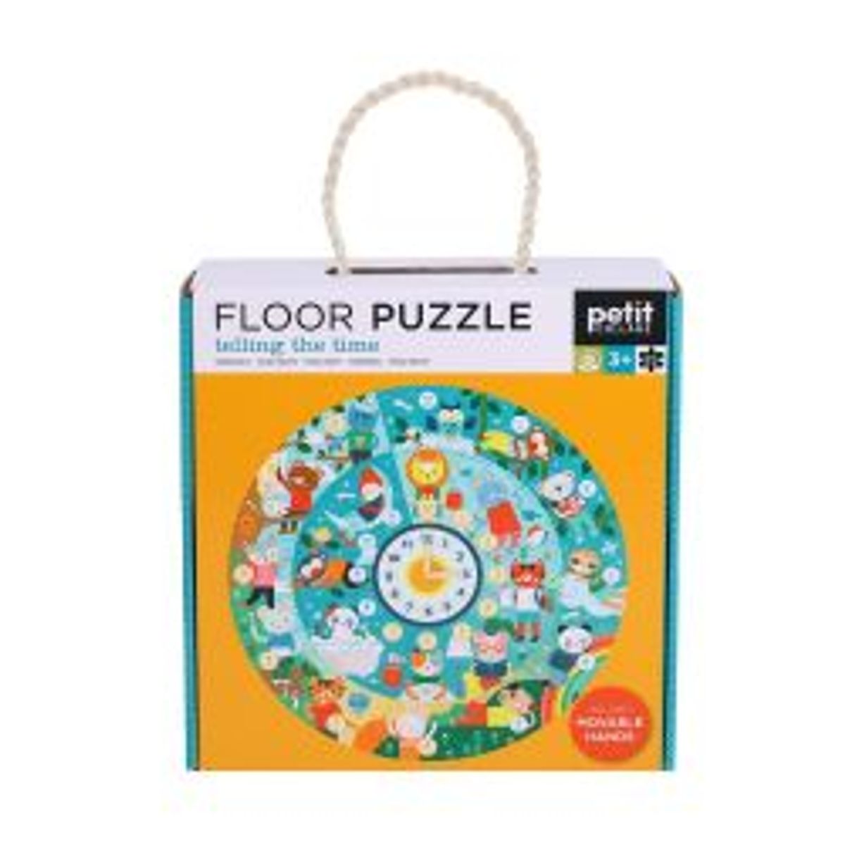 Petit Collage Floor Puzzle - Reading The Clock - Puslespil