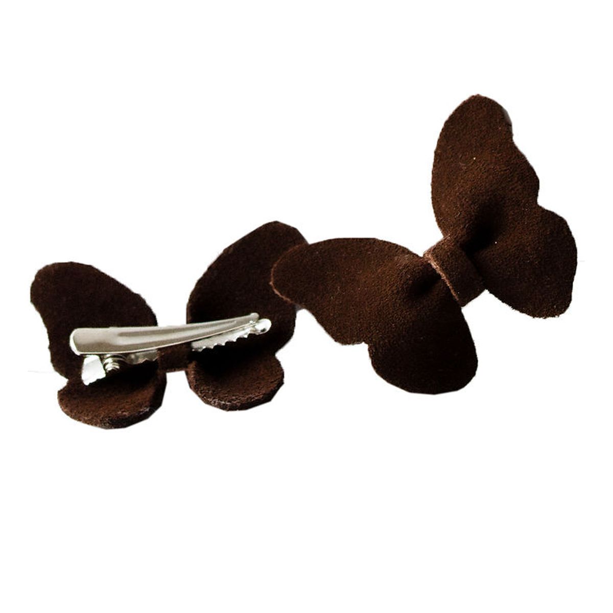 Petit La Busch Hårsløjfer - Butterfly - 2-pak - 6x4 cm - Chocola