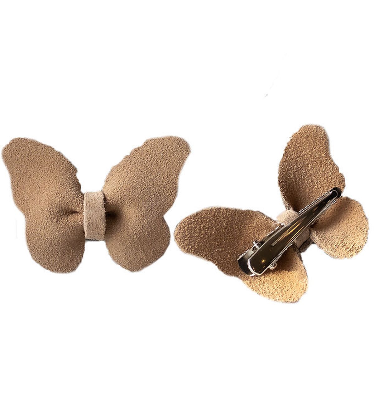 Petit La Busch Hårsløjfer - Butterfly - 2-pak - 6x4 cm - Sand