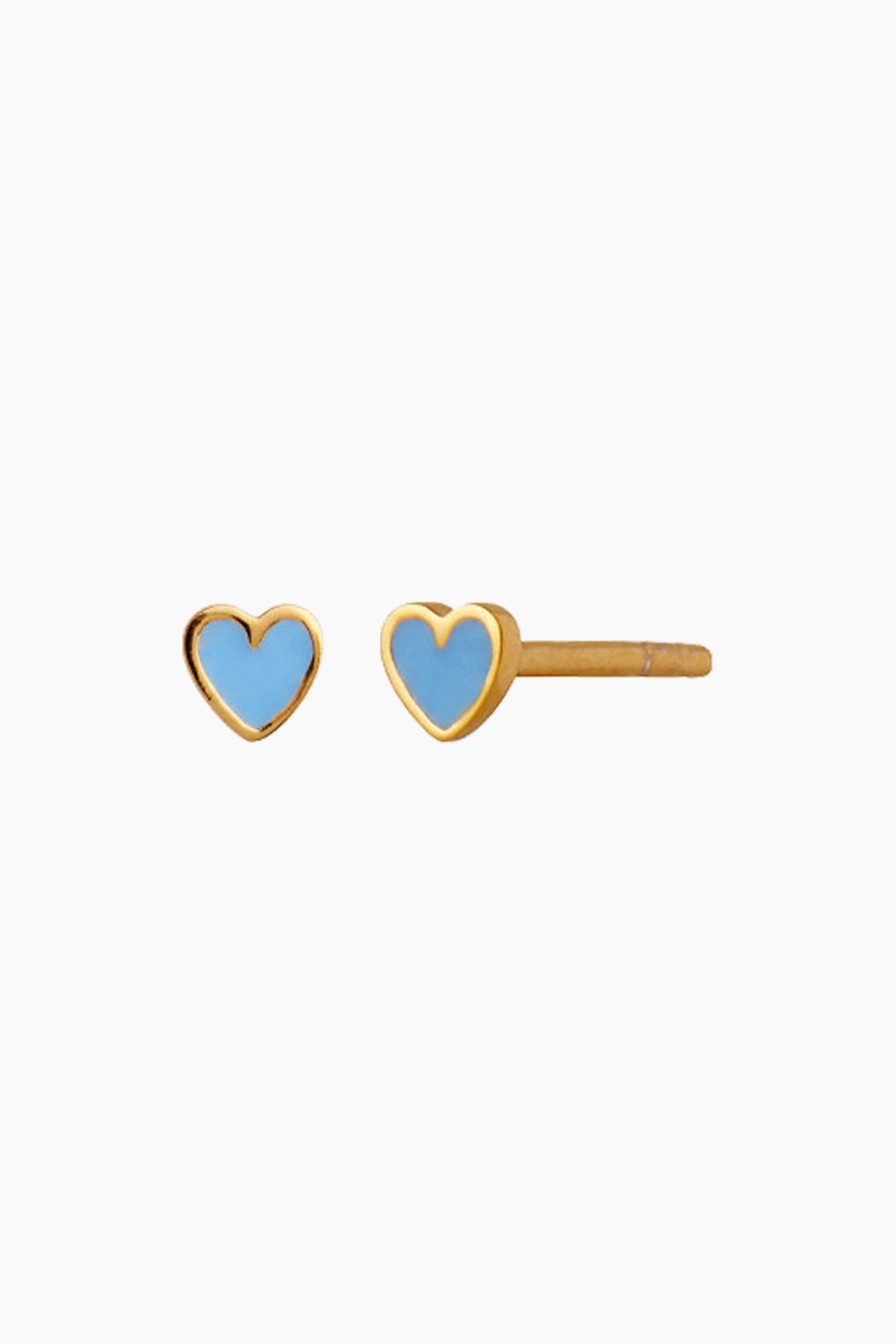 Petit Love Heart Light Blue Enamel - Gold - Stine A - Guld One Size