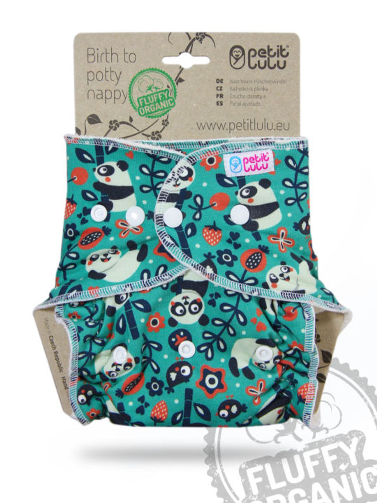 Petit Lulu formsyet onesize fluffy - trykknapper - faddy panda