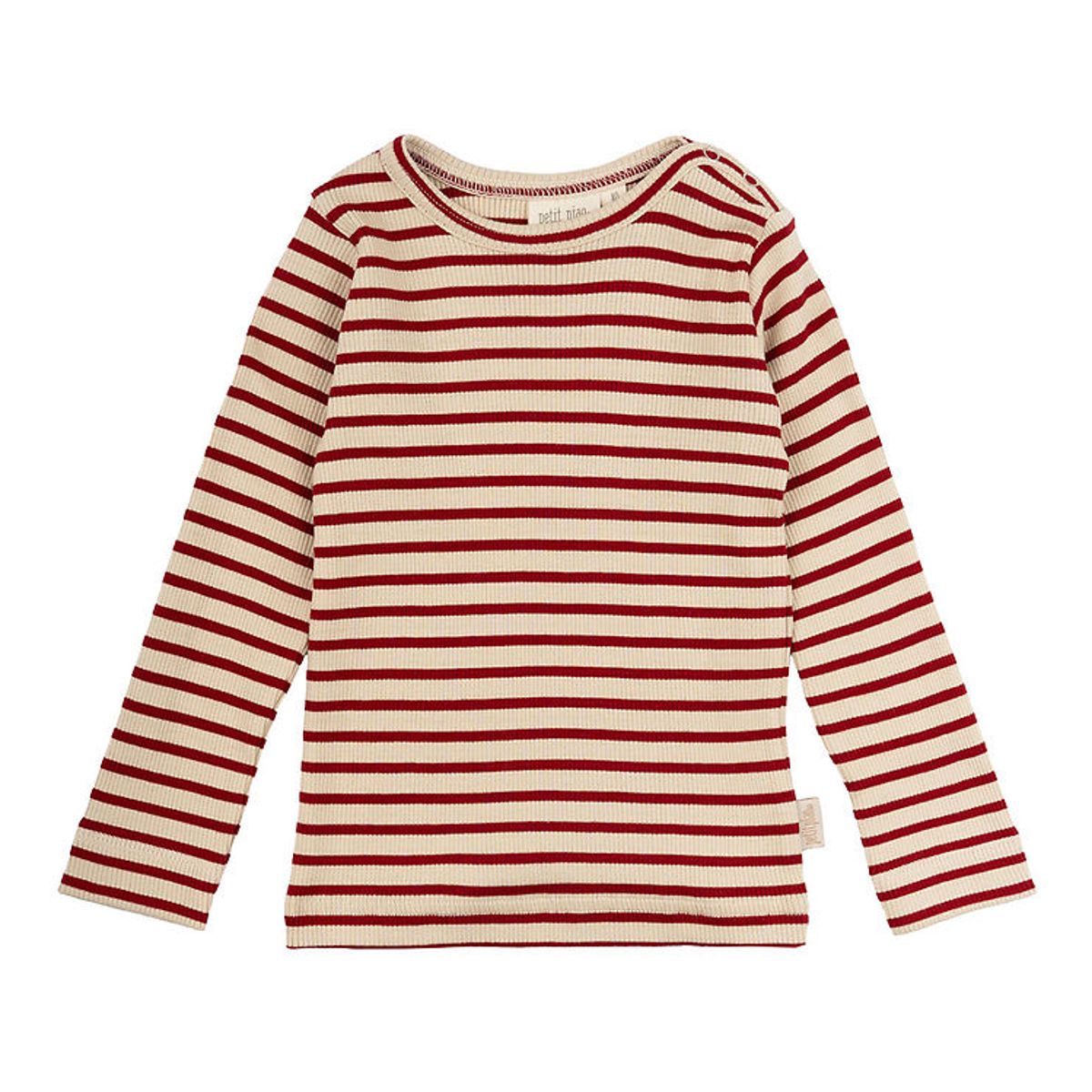 Petit Piao Bluse - Rib - Modal - Chili Pepper/Dark Offwhite