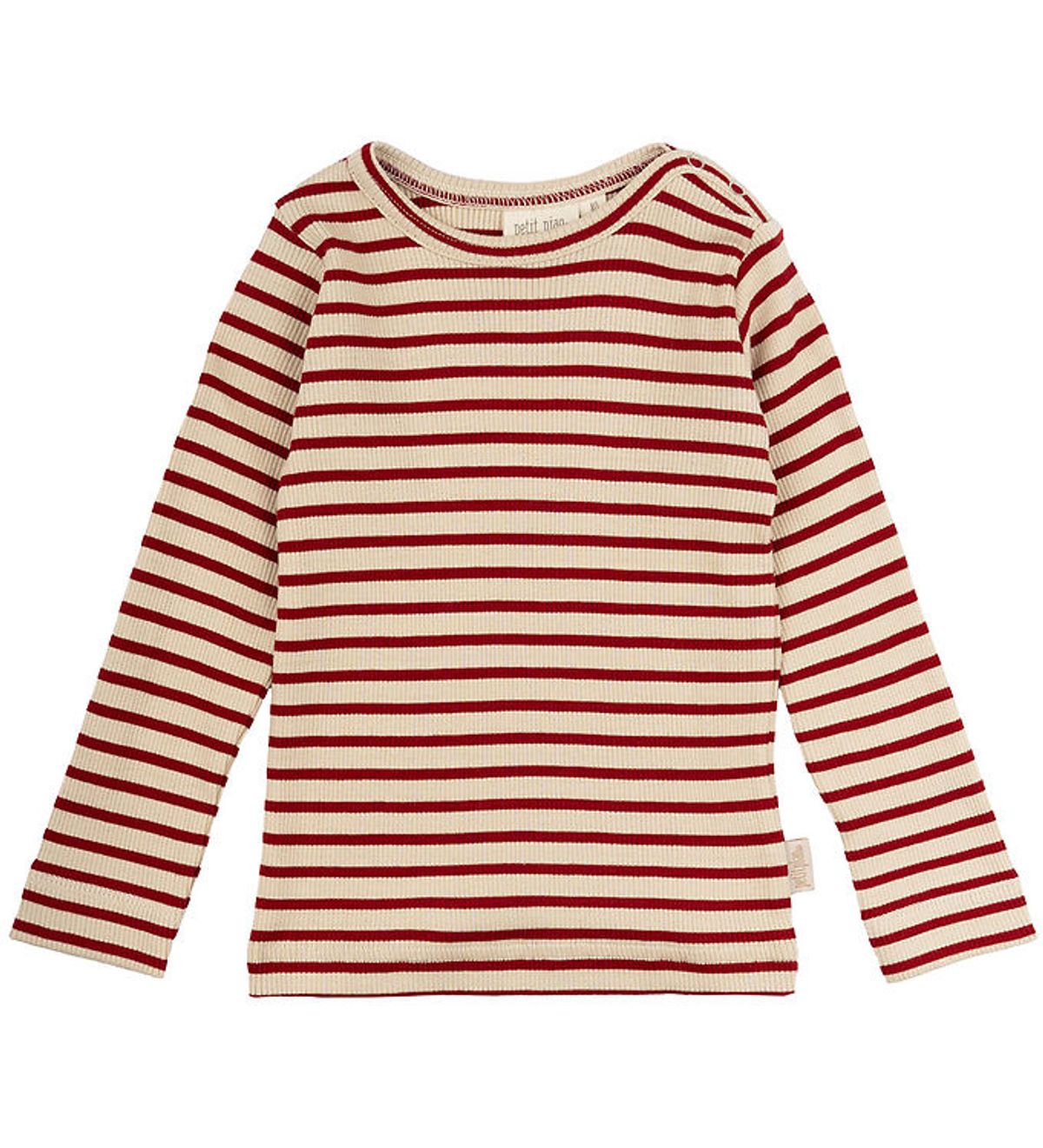 Petit Piao Bluse - Rib - Modal - Chili Pepper/Dark Offwhite