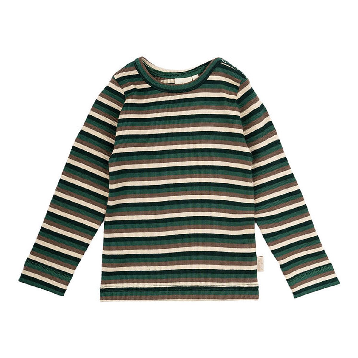 Petit Piao Bluse - Rib - Modal - Emeralda Green Multi Stripe