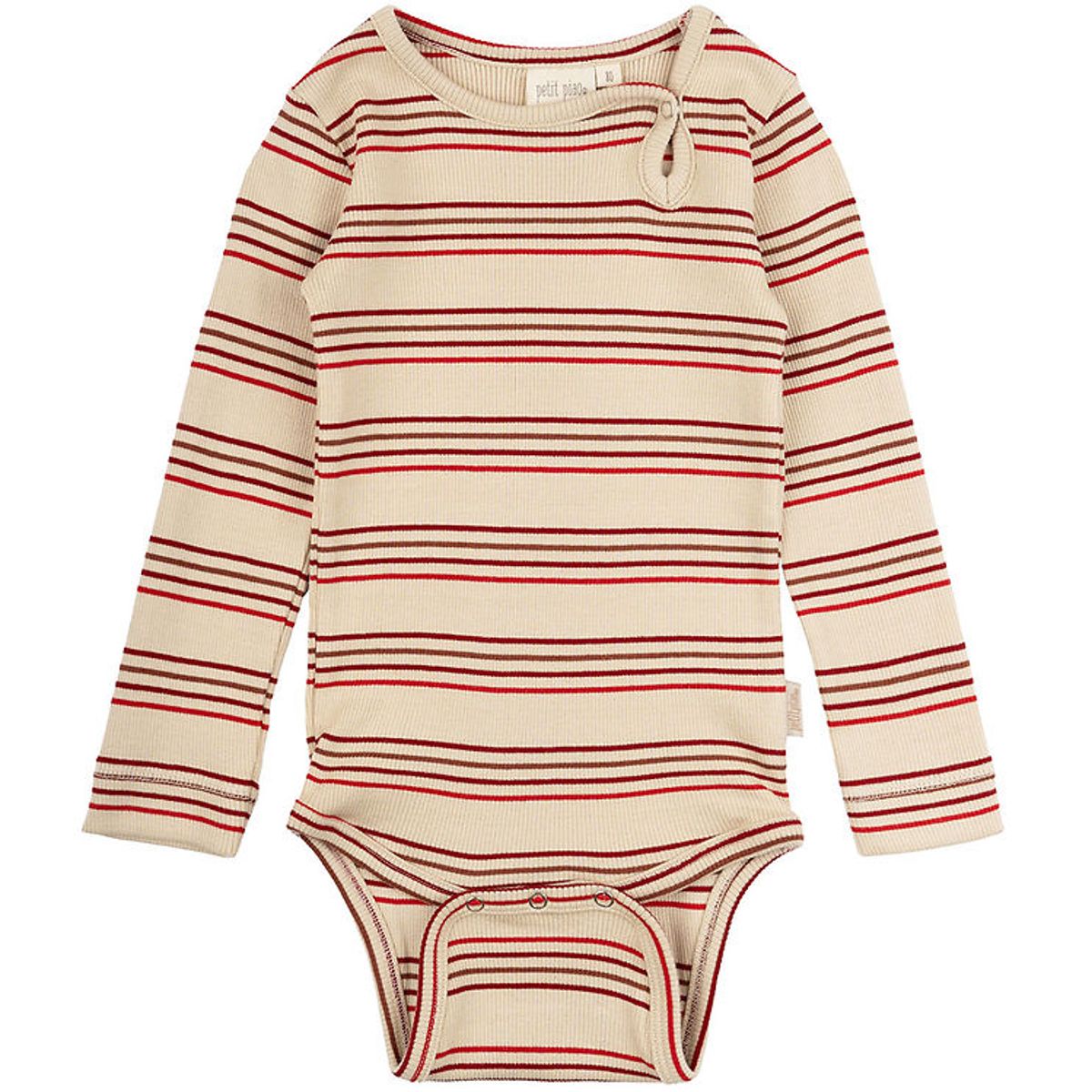 Petit Piao Body l/æ - Rib - Modal - Chili Pepper/Multi Stripe