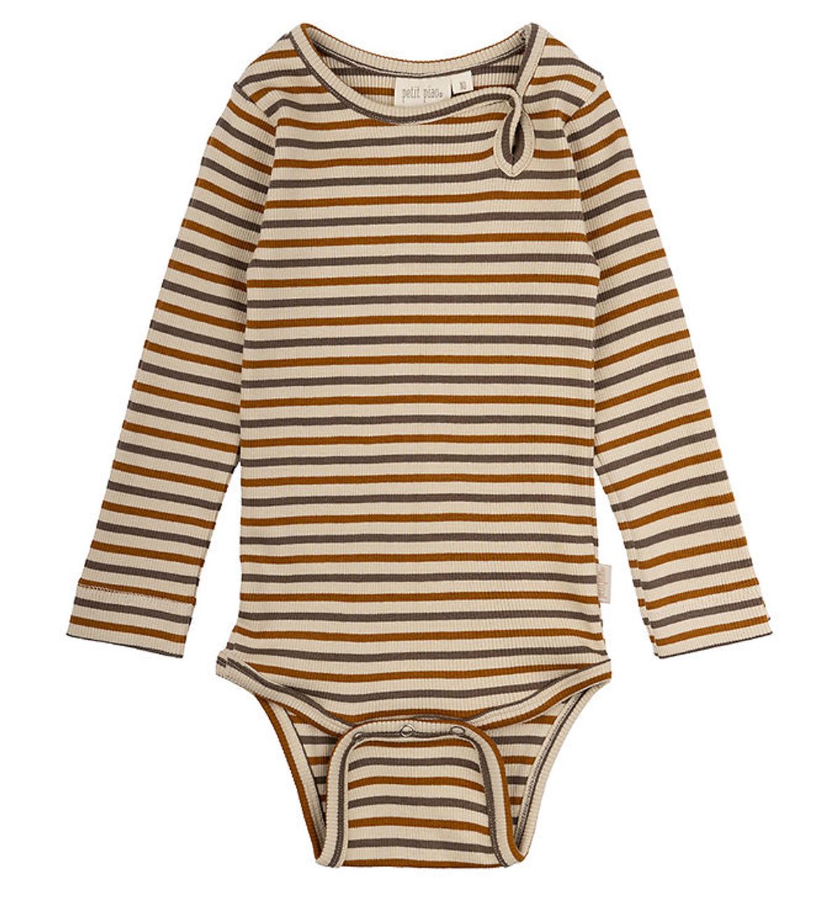 Petit Piao Body l/æ - Rib - Modal - Chocolate Brown/Golden Sun/D