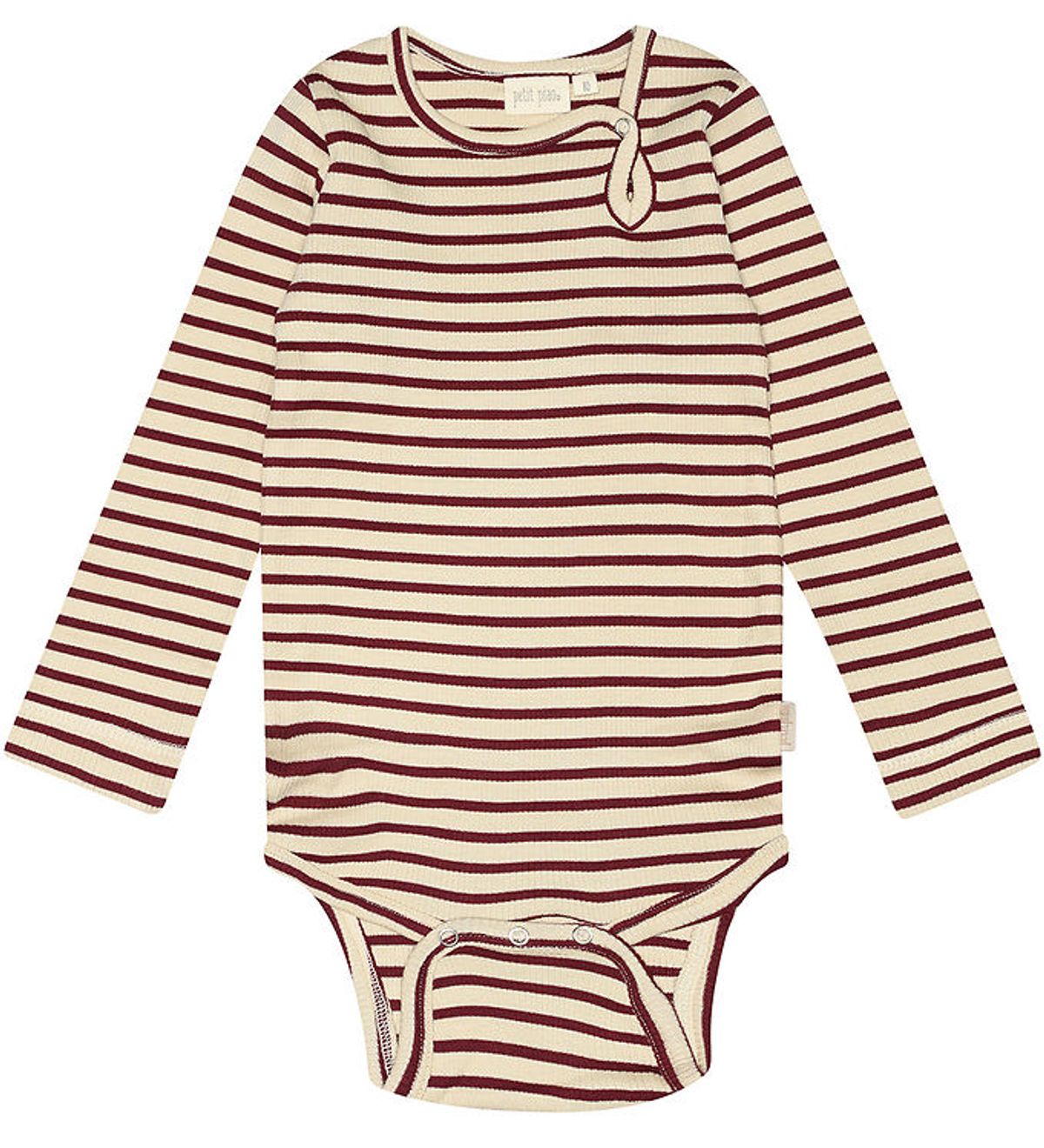 Petit Piao Body l/æ - Rib - Modal - Dark Cherry/Dark Off White