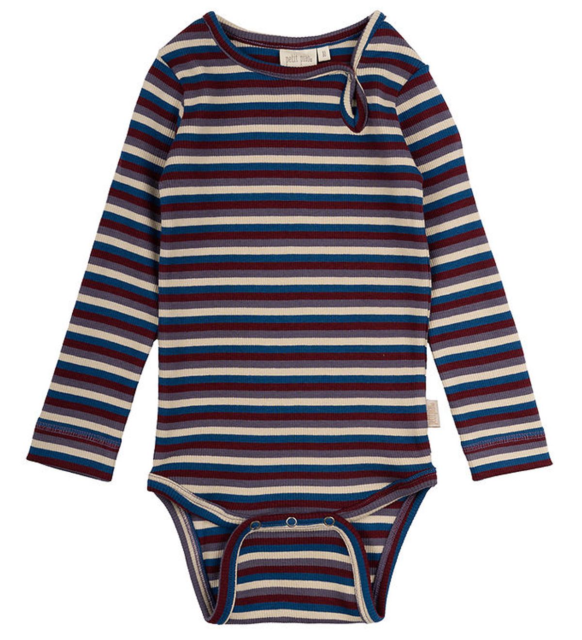 Petit Piao Body l/æ - Rib - Modal - Dark Cherry Multi Stripe