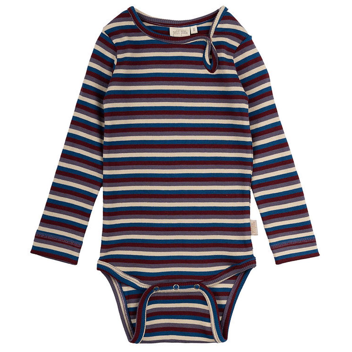 Petit Piao Body l/æ - Rib - Modal - Dark Cherry Multi Stripe