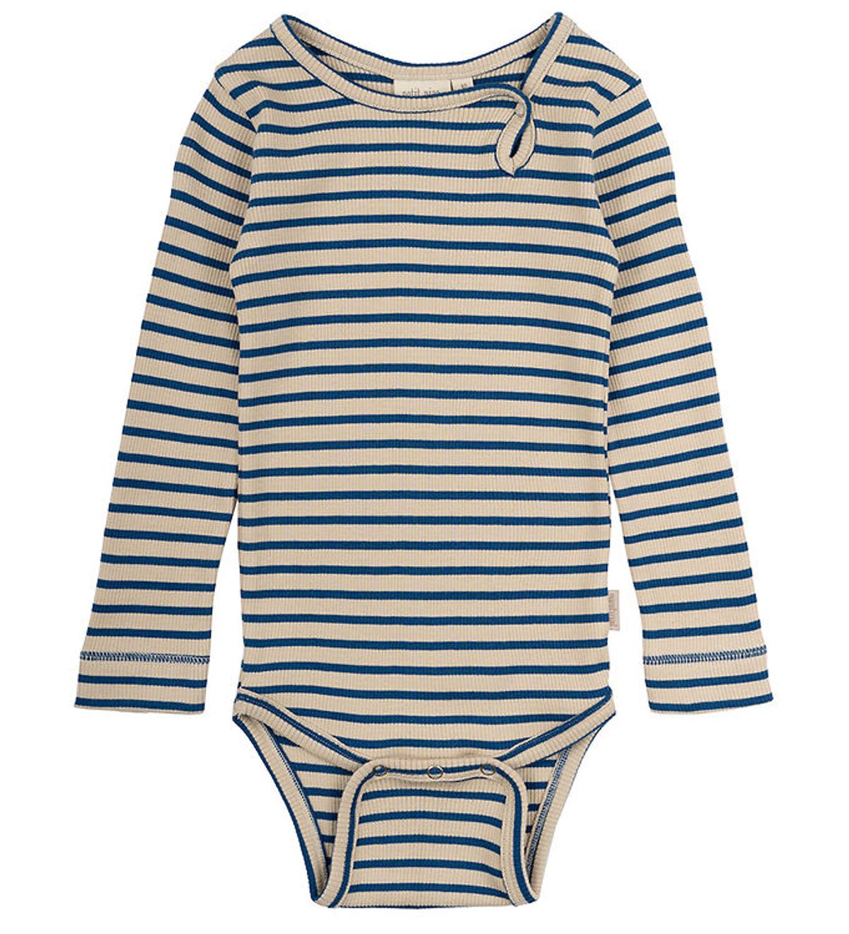 Petit Piao Body l/æ - Rib - Modal - Dark Cobalt/Dark Off White