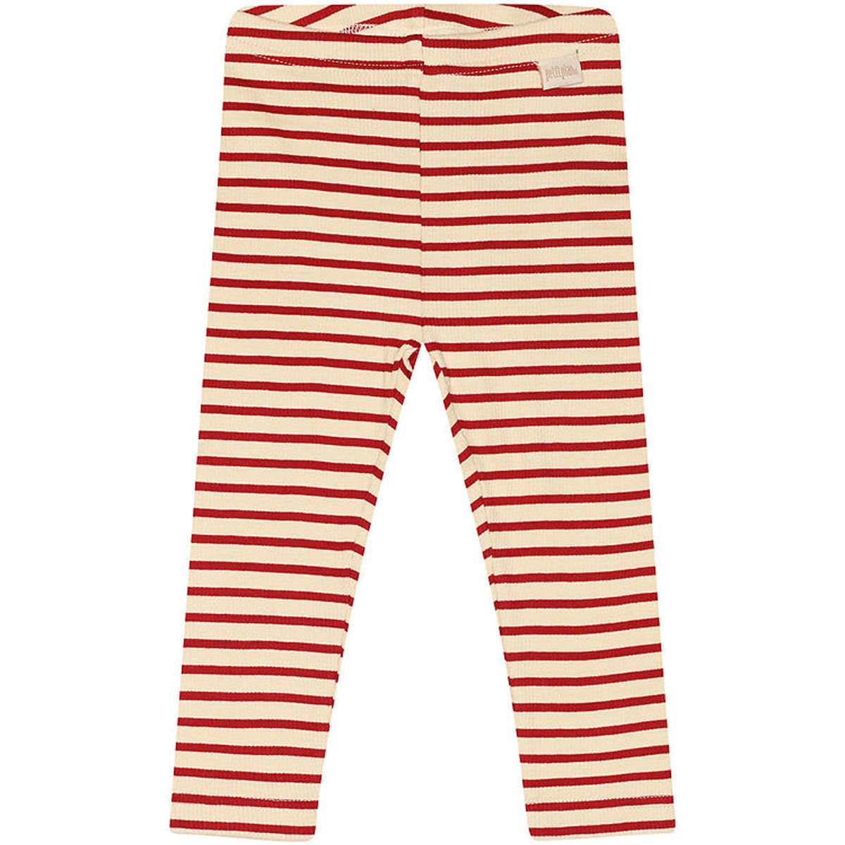 Petit Piao Leggings - Rib - Modal - Chili Pepper/Dark Off White