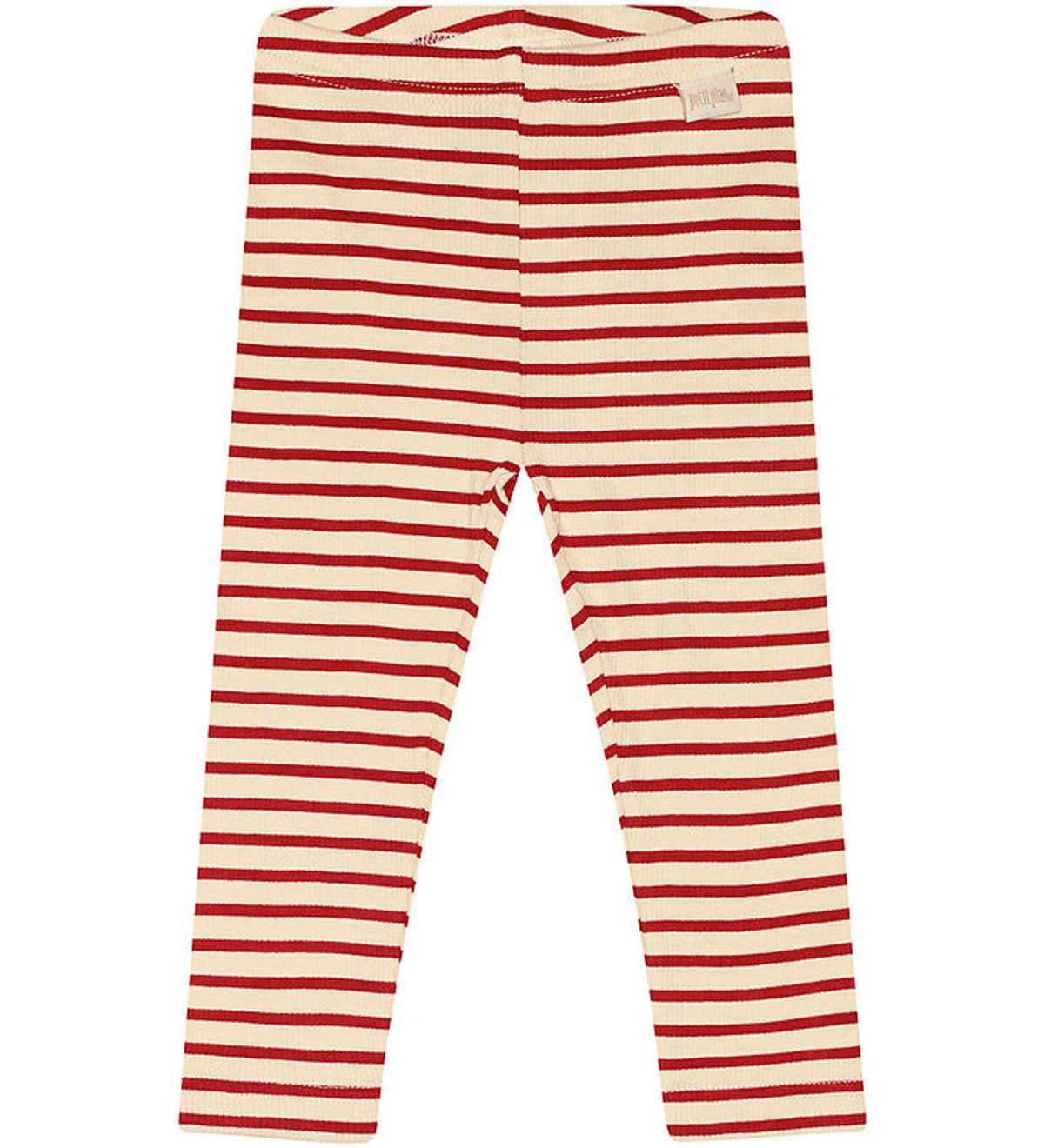 Petit Piao Leggings - Rib - Modal - Chili Pepper/Dark Off White