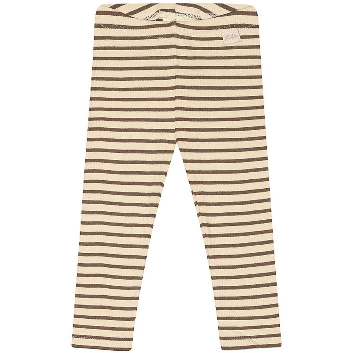 Petit Piao Leggings - Rib - Modal - Chocolate Brown/Dark Off Whi