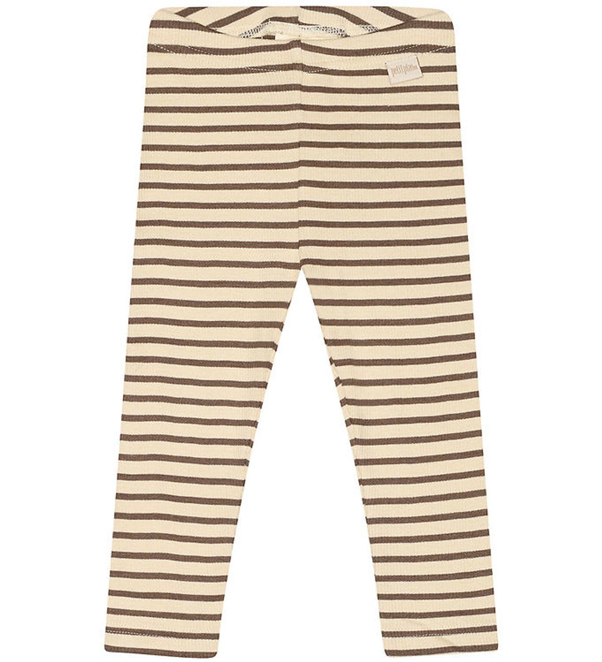 Petit Piao Leggings - Rib - Modal - Chocolate Brown/Dark Off Whi