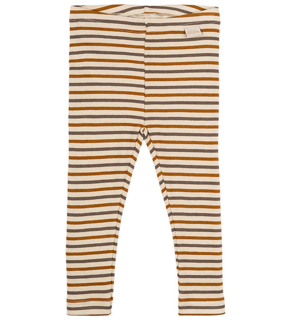 Petit Piao Leggings - Rib - Modal - Chocolate Brown/Golden Sun/D