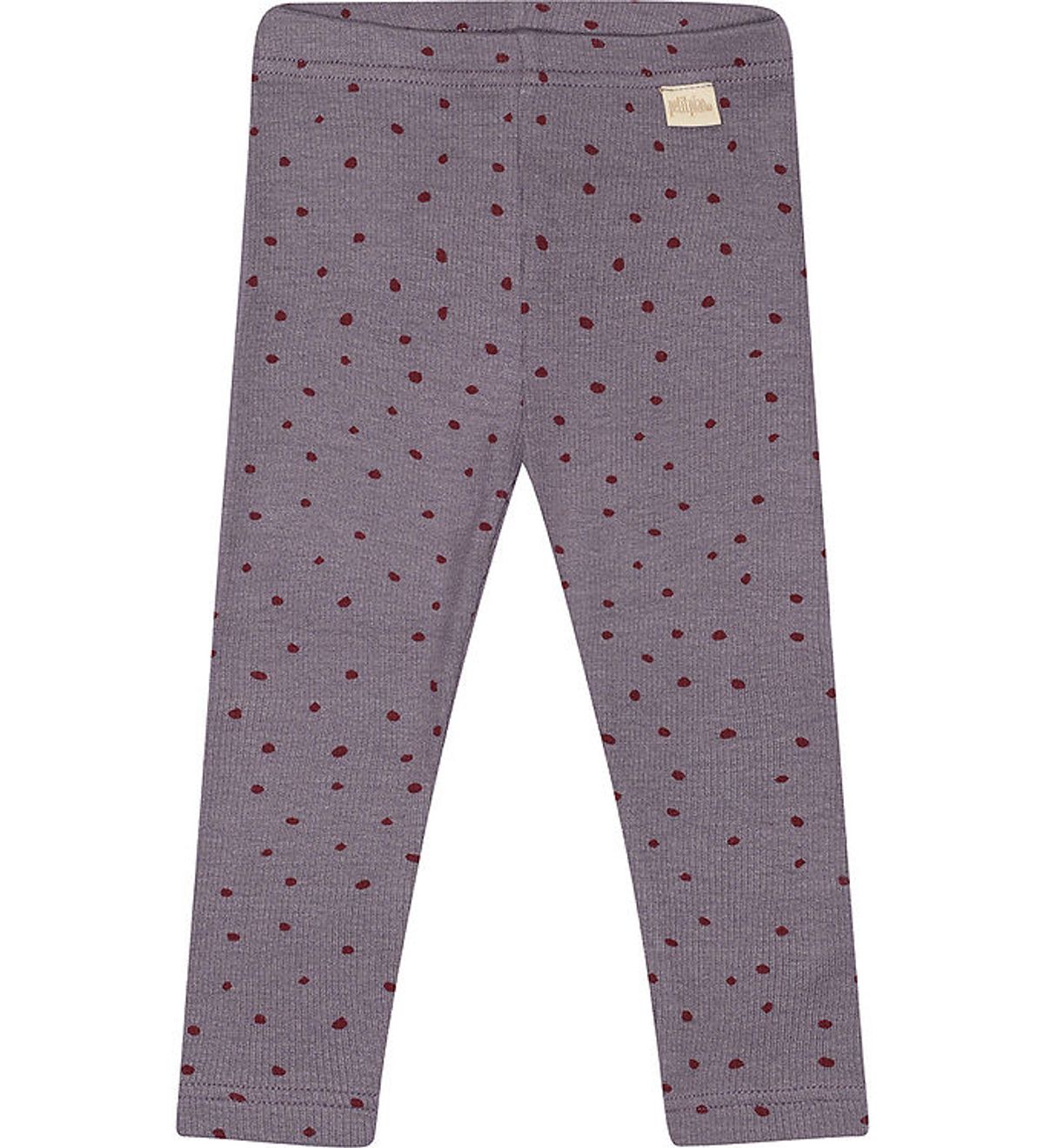 Petit Piao Leggings - Rib - Modal - Dusty Violet Dot