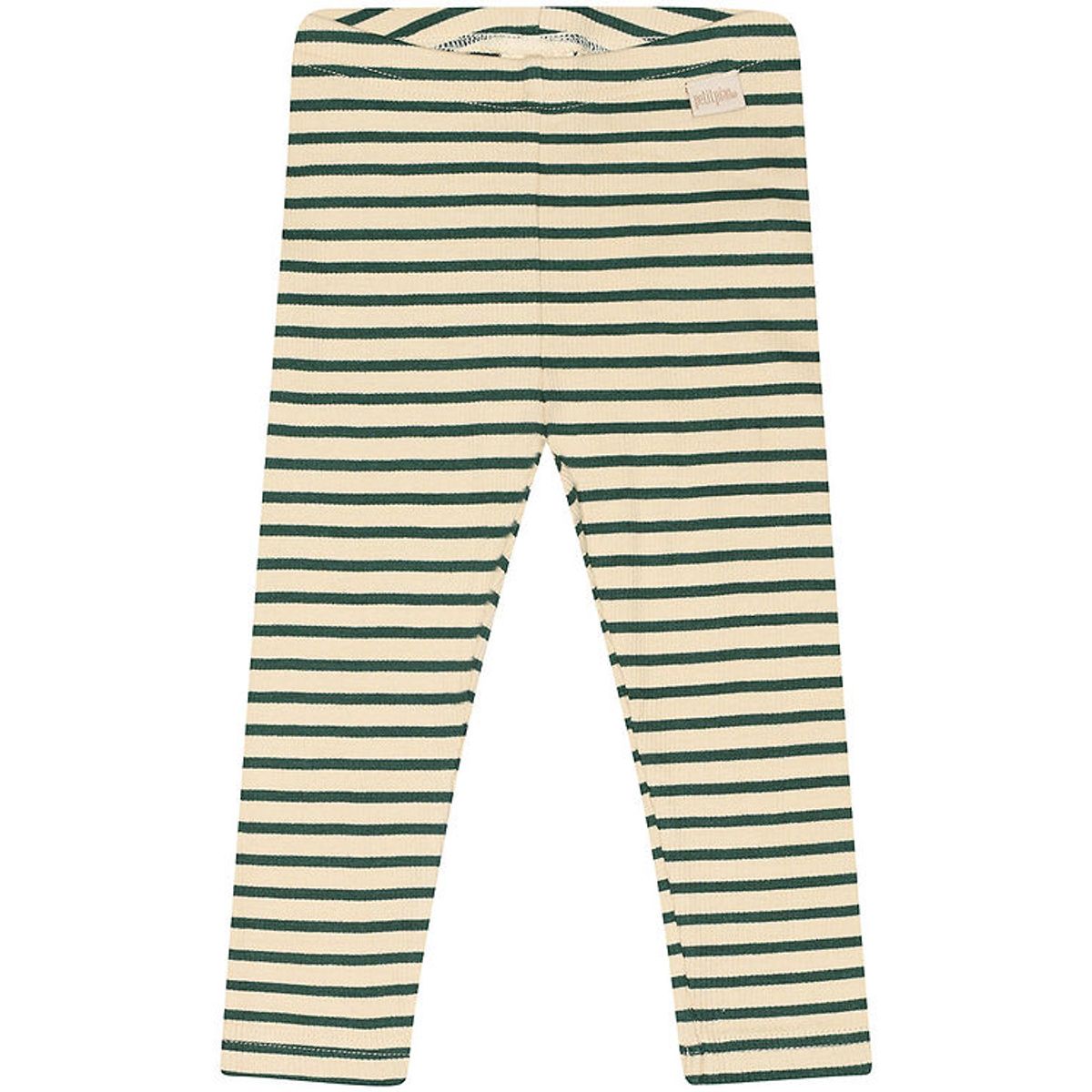 Petit Piao Leggings - Rib - Modal - Emerald green/dark Off White