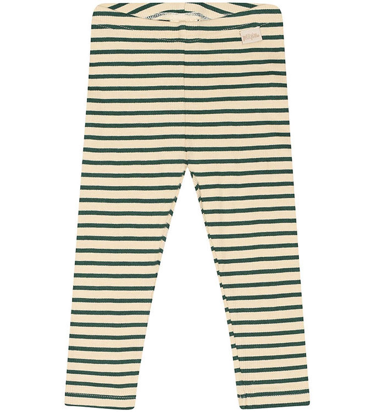 Petit Piao Leggings - Rib - Modal - Emerald green/dark Off White