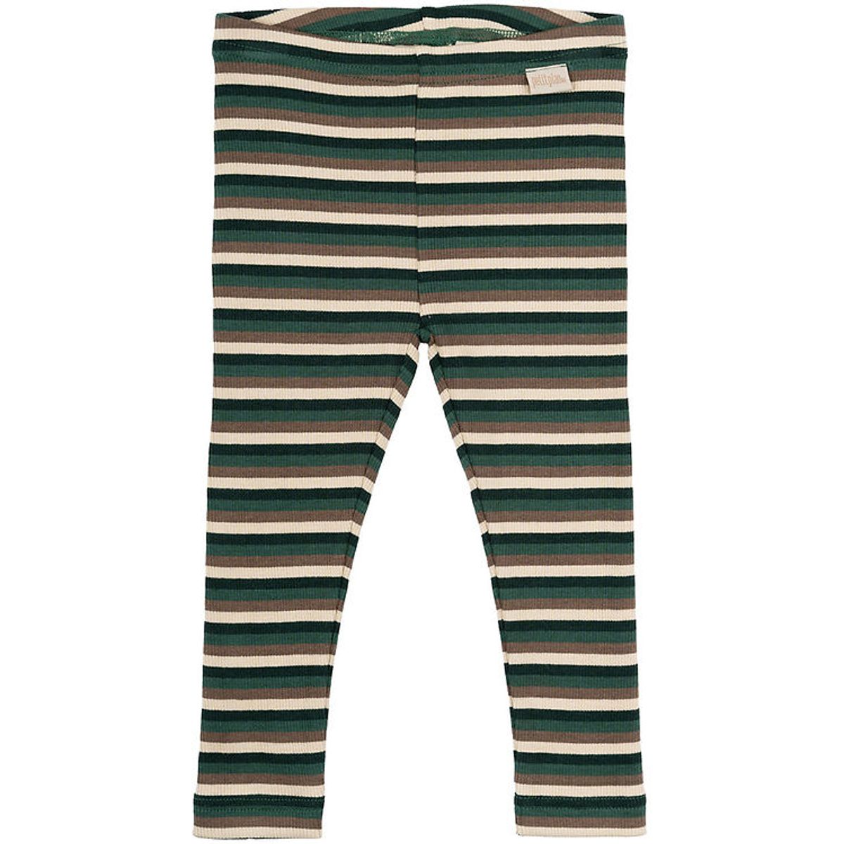 Petit Piao Leggings - Rib - Modal - Emeralda Green Multi Stripe