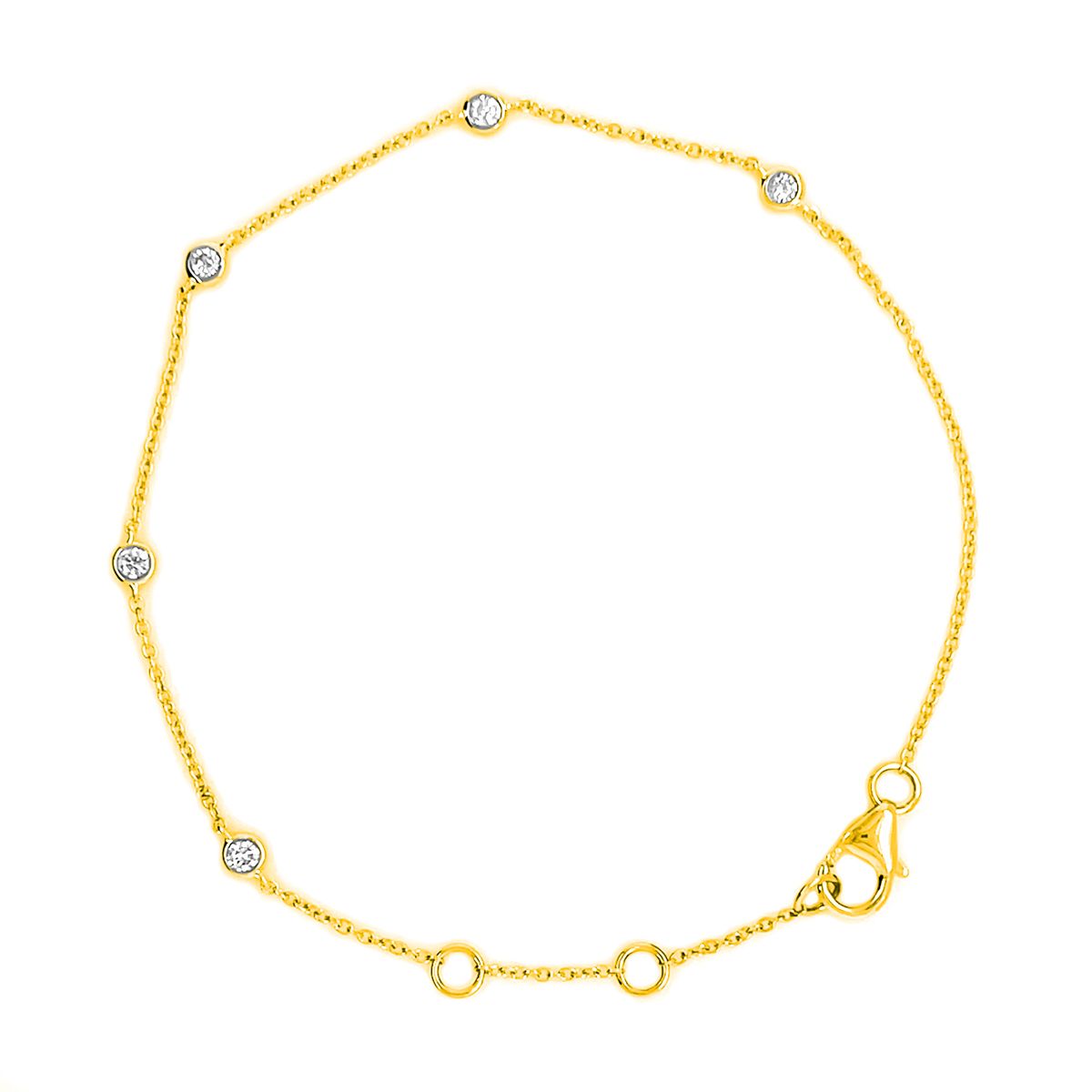 Petite fashion diamant armbånd i 14 Kt Guld eller hvidguld, i alt 0.15 ct.