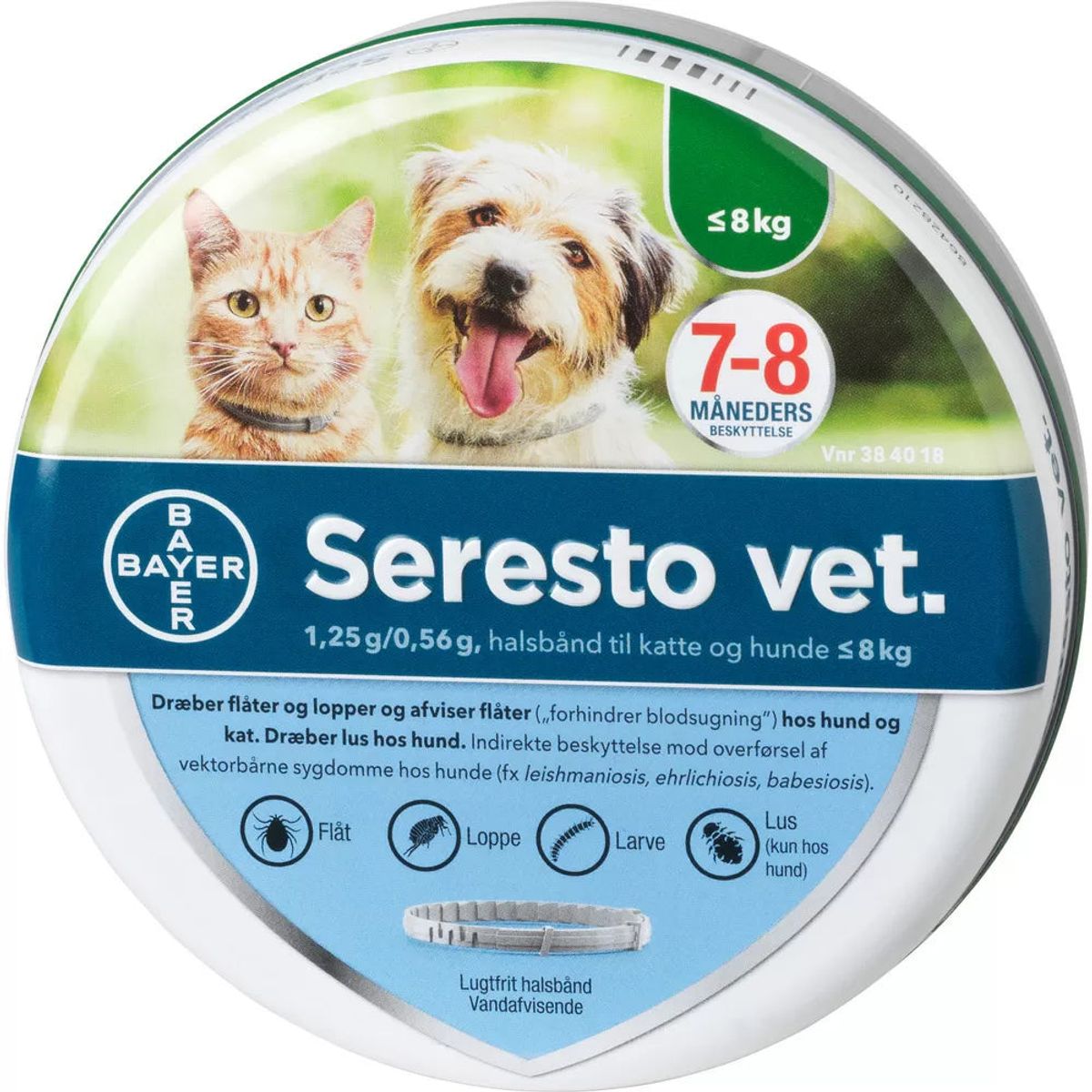 Pharmaservice - Seresto Vet Loppe og flåthalsbånd til hund/kat under 8 kg - Alt til Hunden