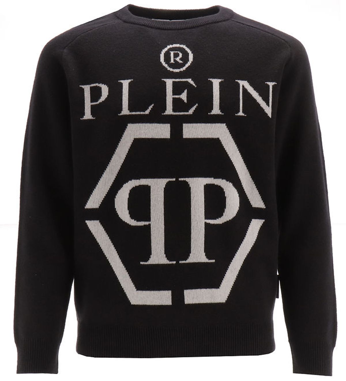 Philipp Plein Bluse - Bomuld/Uld - Sort m. Logo