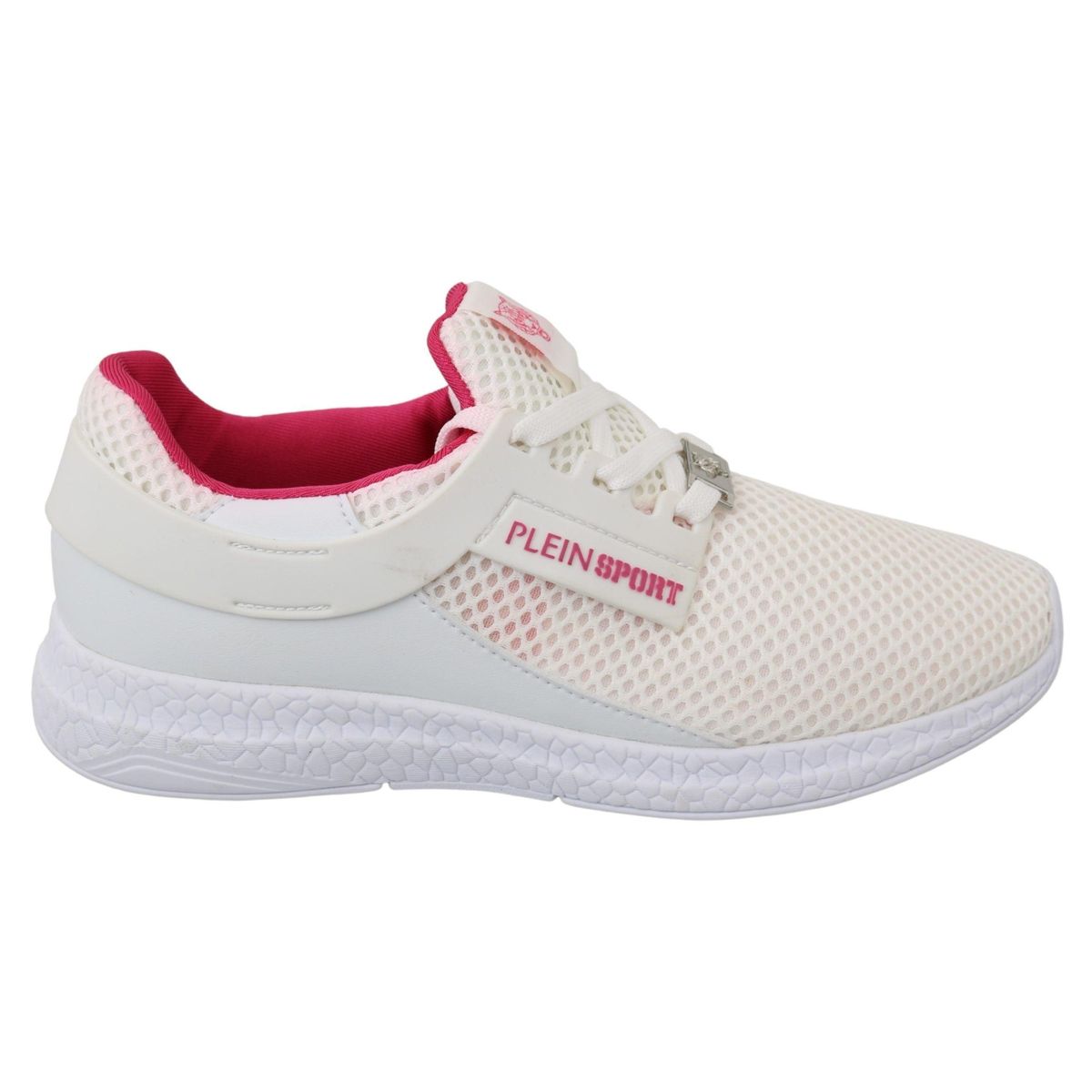 Philipp Plein Chic White Becky Sneakers with Pink Accents