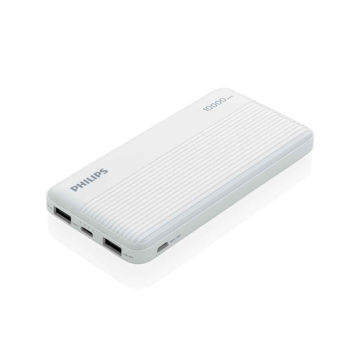 Philips 10.000 mAh Slim Powerbank, Hvid