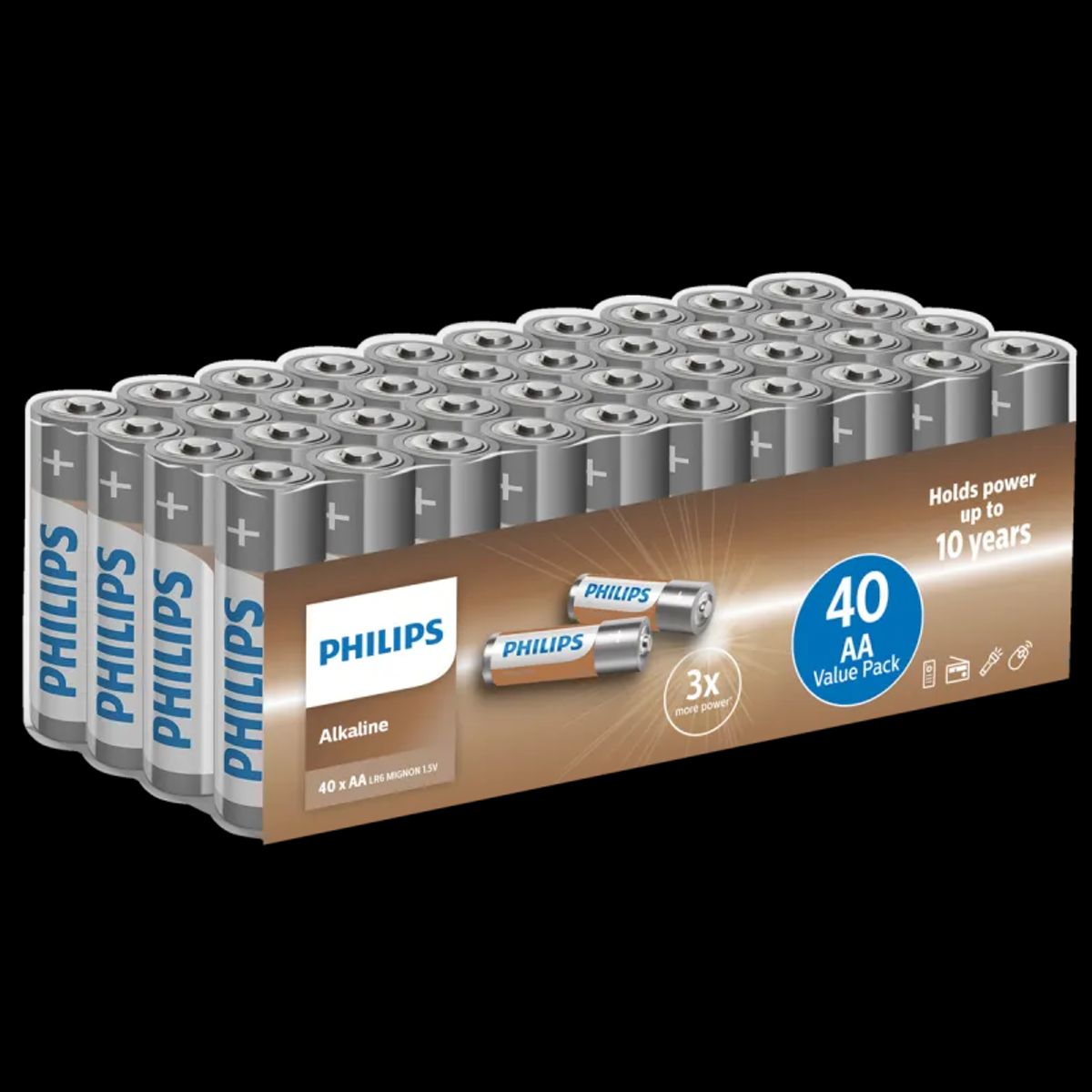 Philips Alkaline LR6/AA batteri 40 stk.