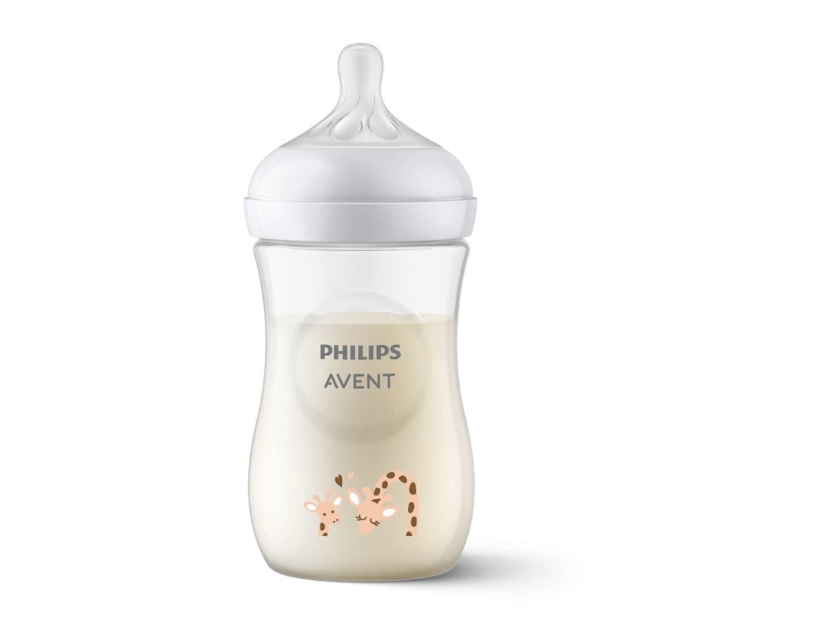 Philips Avent Natural Response Scy903/66 Baby Bottle That Works Like The Breast, Orange, Transparent