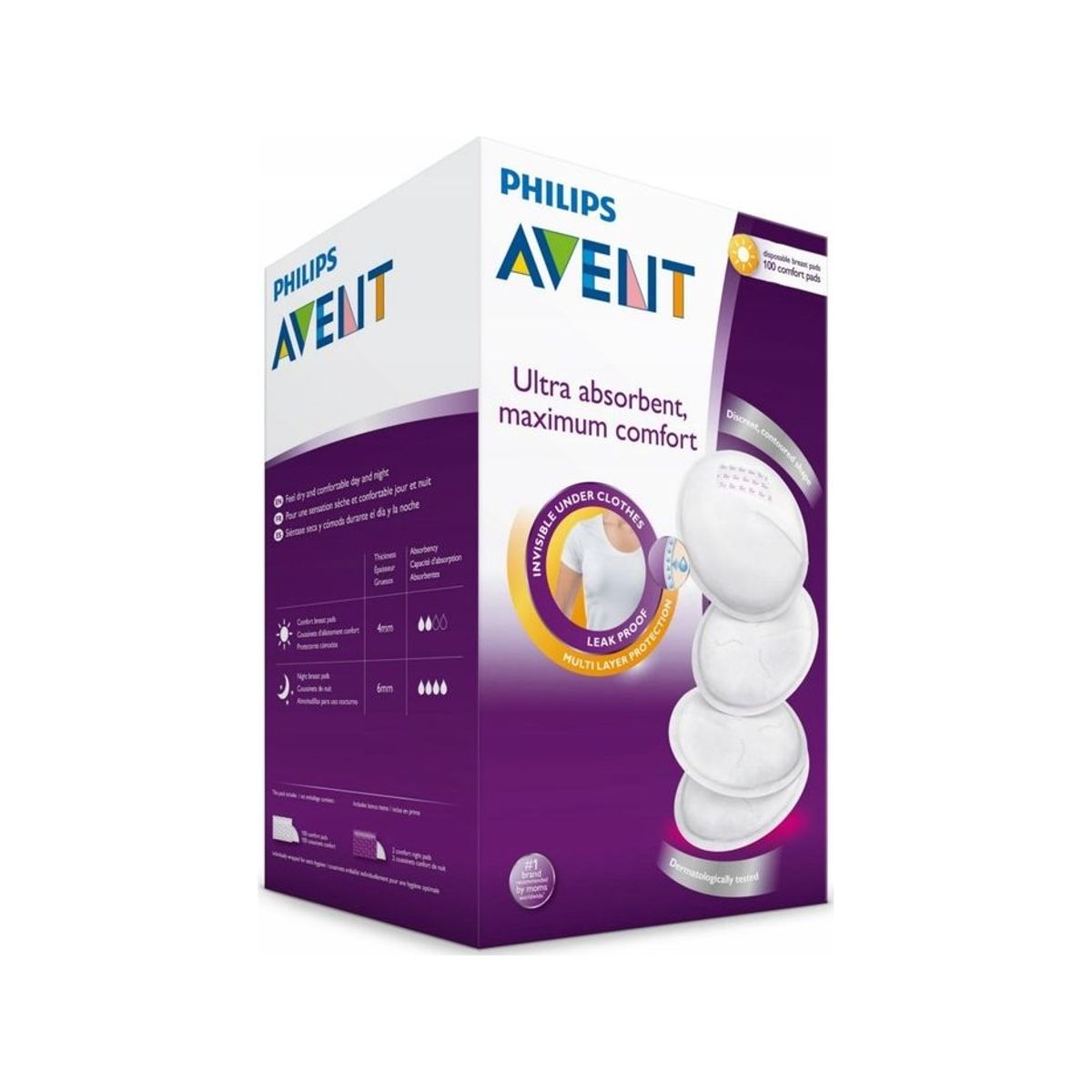 Philips Avent Scf254/13, Brystskaller, Rund, Kina, 13 Cm, Polymer, Hvid