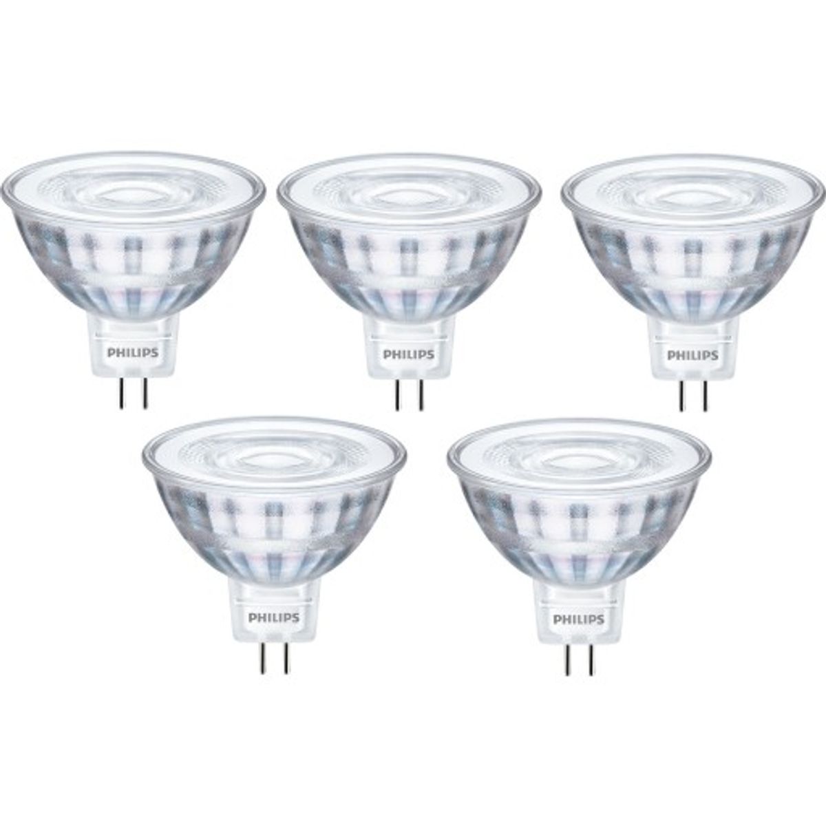 Philips CorePro GU5,3 stiftpære, 2700K, 4,4W, 5-pak